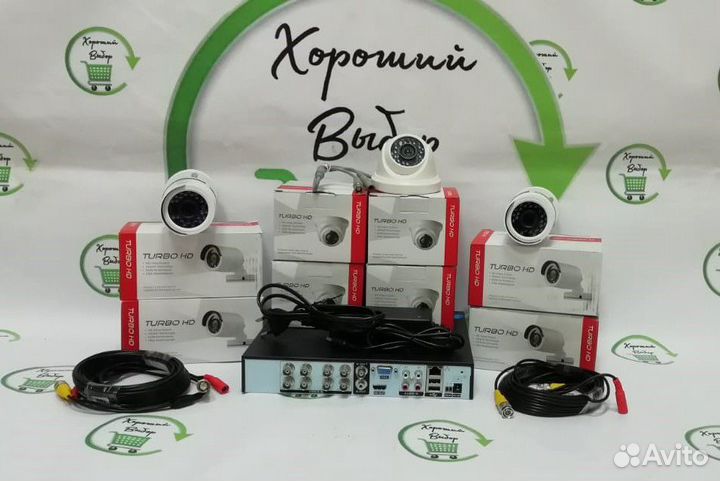 Комплект для видеонаблюдения 8 камер на стоянку