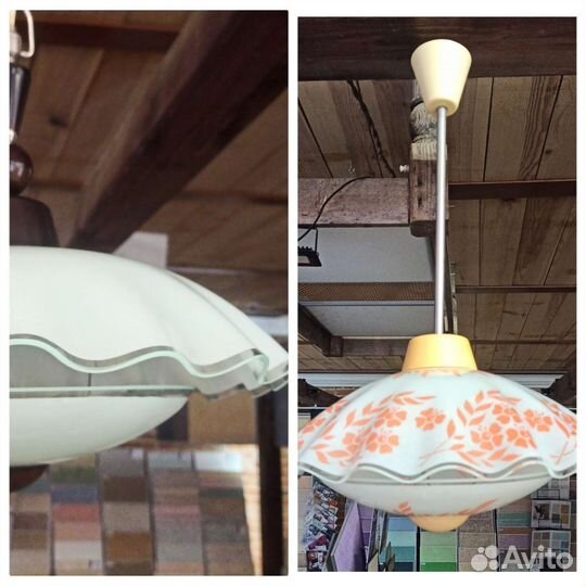 Винтажный стеклянный светильник СССР люстра