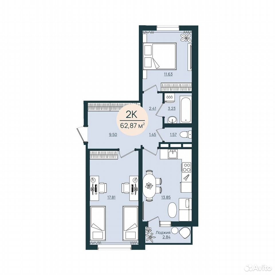 2-к. квартира, 62,9 м², 6/12 эт., Херсон