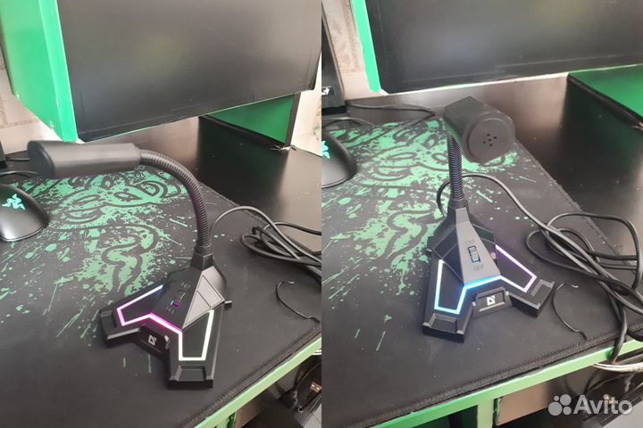 Игровой стрим микрофон с подсветкой