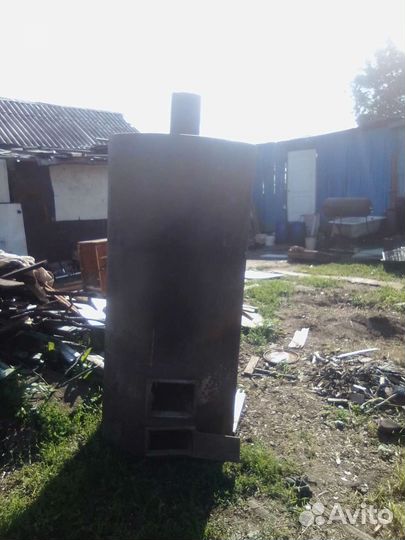 Чугунная печь для бани баком воды