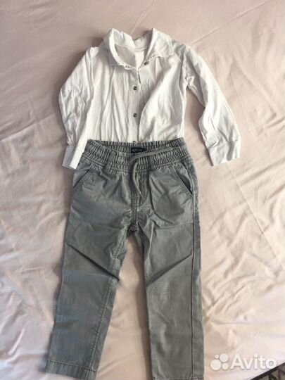 Джинсы и рубашка на мальчика 92-98