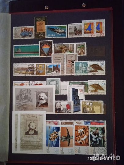 Альбом и Почтовые марки и блоки гдр