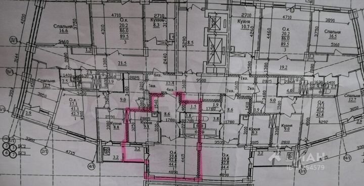 1-к. квартира, 44 м², 3/16 эт.