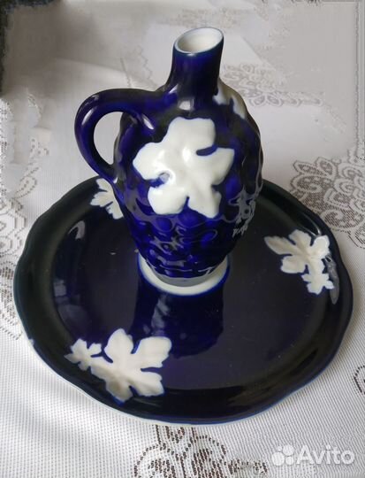 Кобальтовая глазурь Набор кувшин и тарелка