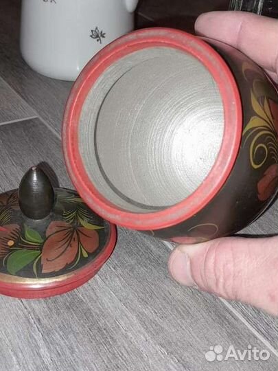 Горшочек деревянный хохлома