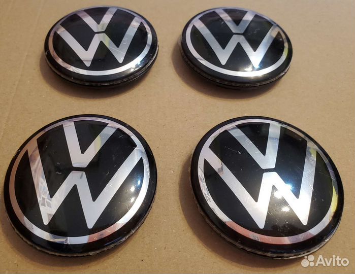Заглушки литых дисков new black Volkswagen 66мм