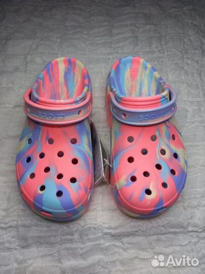 Crocs Crush marbled Cutie р.36 на платформе кроксы