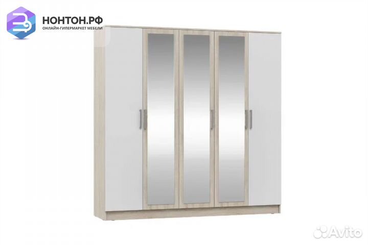 Шкаф Мартина 5-дверный белый / дуб сонома