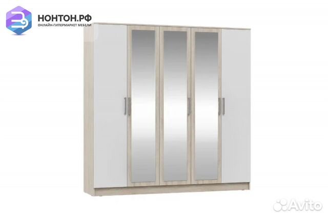 Шкаф Мартина 5-дверный белый / дуб сонома