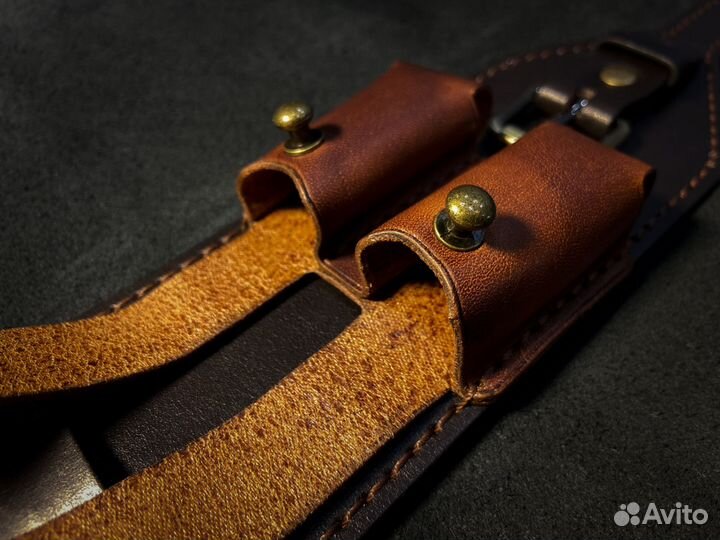 Патронташ 12 калибр кожаный