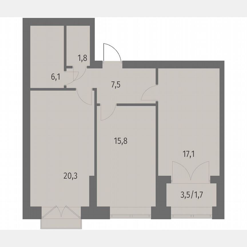2-к. квартира, 70,4 м², 9/13 эт.