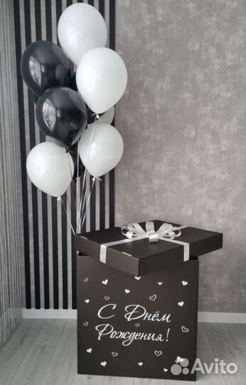 Коробка сюрприз с воздушными шарами