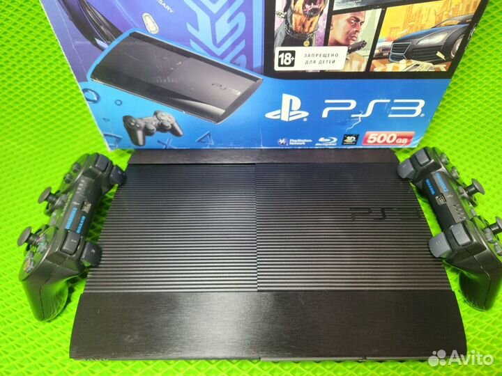 Sony PS3 Прошитая 500гб 60 игр 2 джойстика