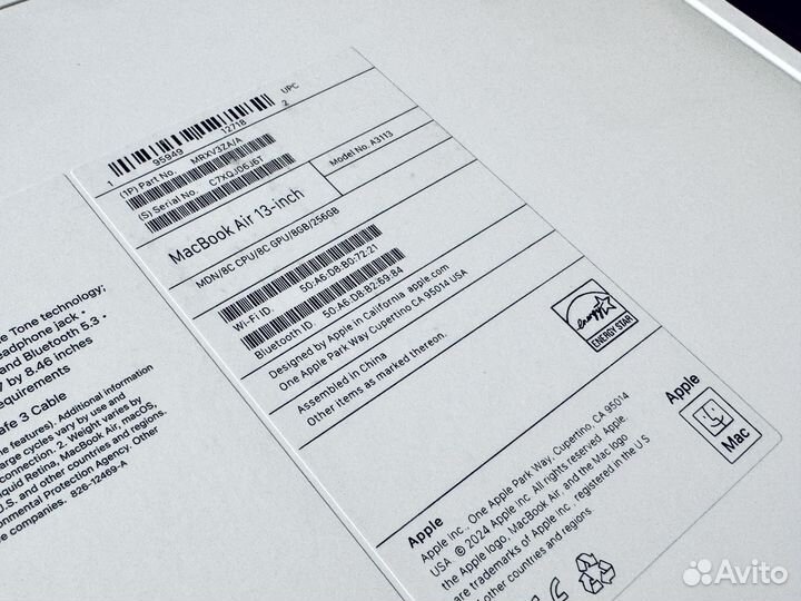 Macbook M3 (2024 года) mrxv3