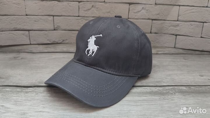 Кепка бейсболка polo ralph lauren серая летняя