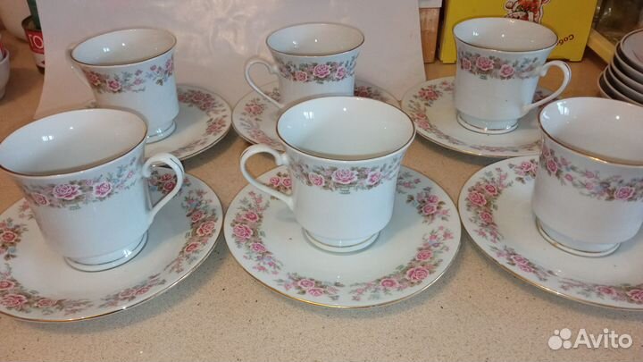 Чайный сервиз + блюдо для торта