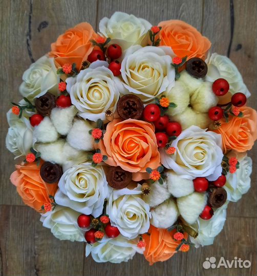 Букет в шляпной коробке