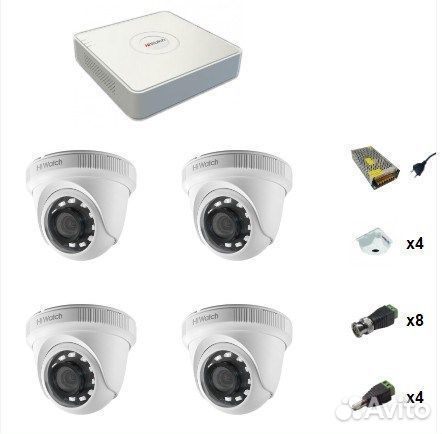 Комплект видеонаблюдения HiWatch 4 камеры 1080N