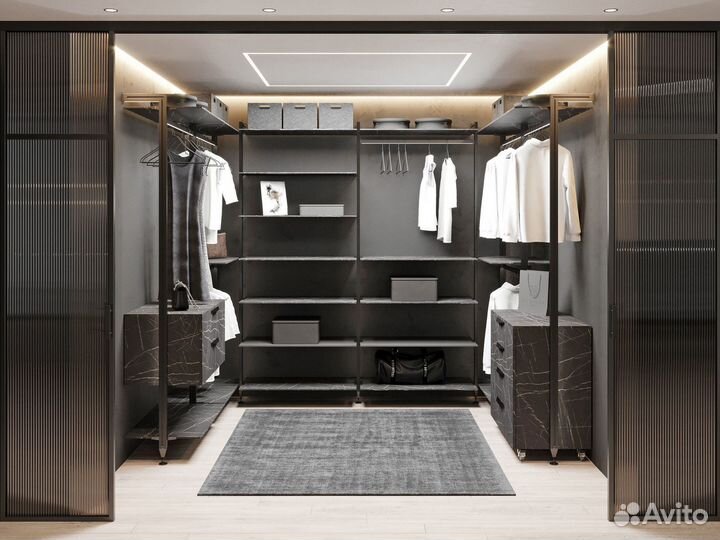 Гардеробная на заказ loft