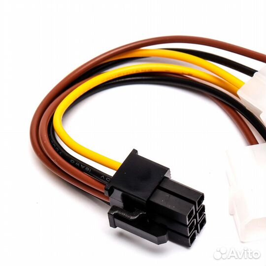 Переходник с 2 молекс на 6 пин для видеокарты