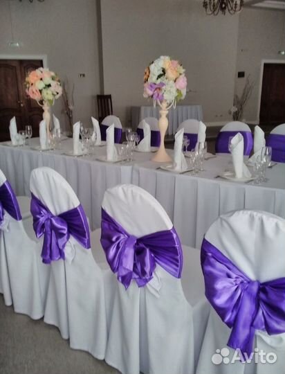 Скатерть 3D, банты, ткань цвета лаванды, юбка на с