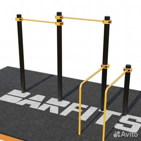 Двойной турник С гнутыми брусьями свс-79 89мм пла