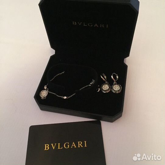 Набор bvlgari новый серьги +браслет