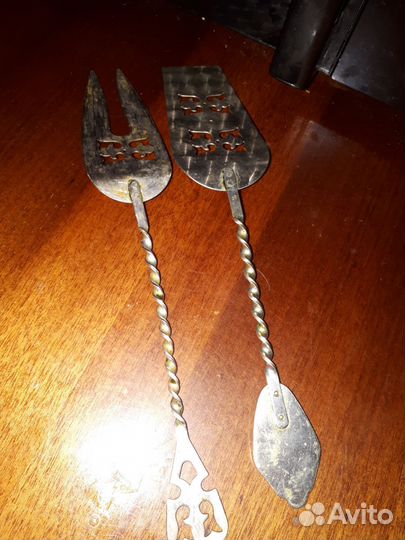 Лопатка для торта мельхиор СССР и вилка для рыбы