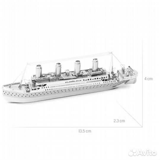 Металлическая 3Д модель лайнера Титаник Titanic