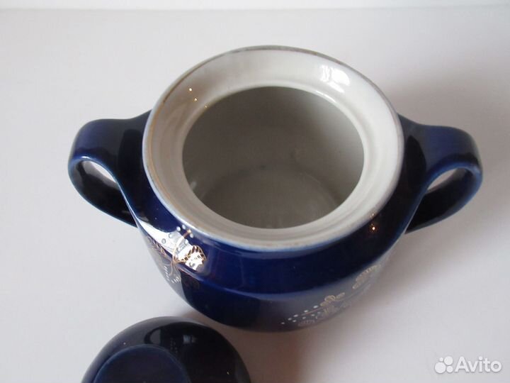 Заварник и сахарница кобальт Бронницы СССР за обе