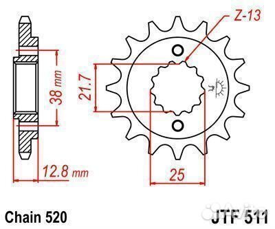 JT Звезда цепного привода JTF511.14