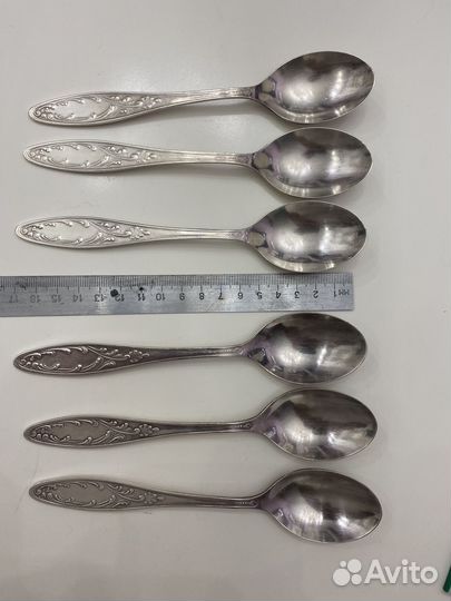 Мельхиоровые десертные и чайные ложки