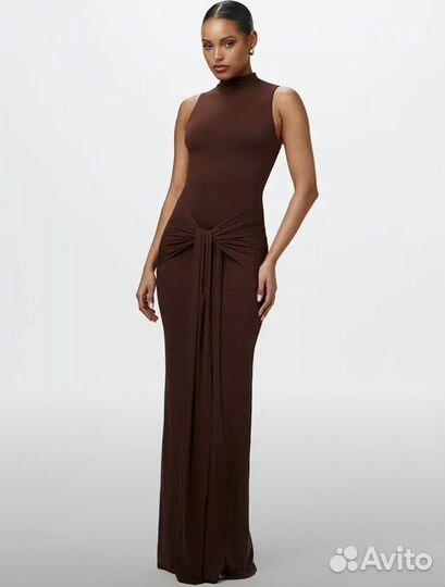 Платье вечернее женское S коричневое