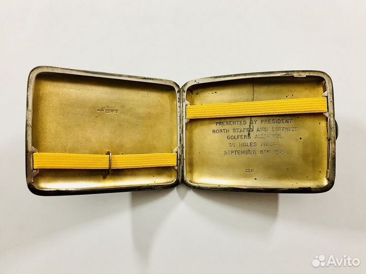 Портсигар антик 166 гр серебро 1926 год