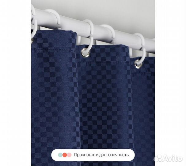 Штора для ванной Home One Checkered, 180х180, поли