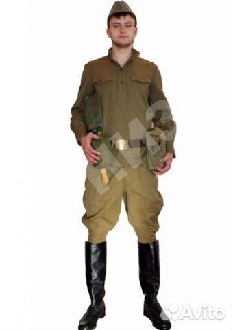 Галифе новодел+гимнастерка советская+ремни+пилотка