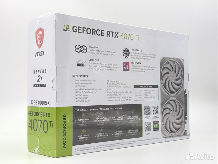 MSI GeForce RTX 4070 Ti ventus 2X white 12G OC