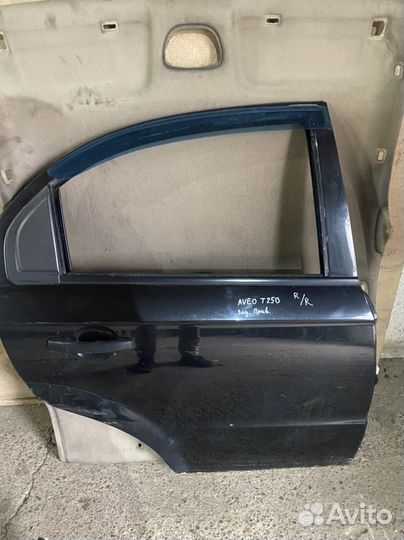 Дверь задняя правая chevrolet aveo т250