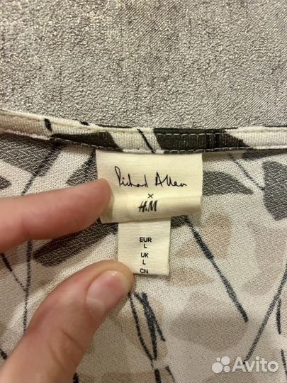 Платье женское белое с принтом H&M, RUS 48 (L)