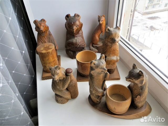 Деревянный мишка сувенир