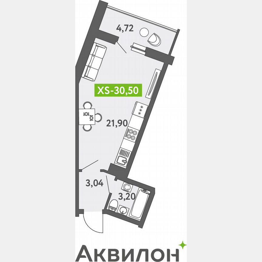 Квартира-студия, 31 м², 9/13 эт.