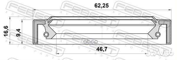 Сальник полуоси 46.7x62.25x9.4/16.6 Chevrolet