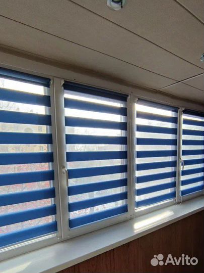 Жалюзи горизонтальные шторы зебра