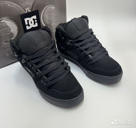 Кеды Зимние DC shoes с мехом черные