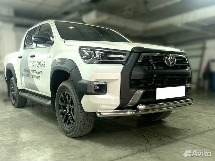 Защита перед бампер двойная Тойота Хайлюкс Блэк