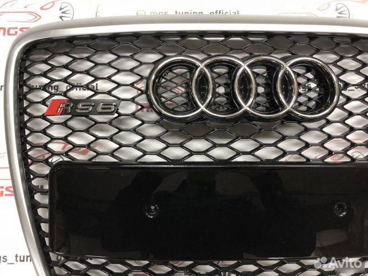 Решетка на Audi A6 в стиле RS6 кузов С6 дизайн 3