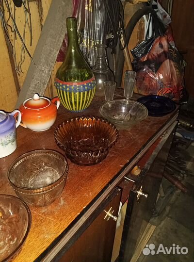 Посуда из цветного стекла СССР