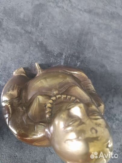 Хотей будда латунь статуэтка фигурка бронза decor