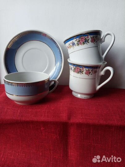 Чайная пара фарфор ссср,Пролетарий +,винтаж